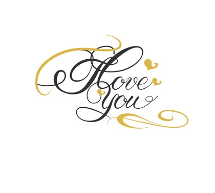script of the words “Love You”