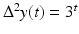
$$\Delta ^{2}y(t) = 3^{t}$$
