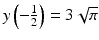 
$$y\left (-\frac{1} {2}\right ) = 3\sqrt{\pi }$$
