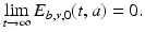 
$$\displaystyle{\lim _{t\rightarrow \infty }E_{b,\nu,0}(t,a) = 0.}$$
