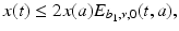 
$$\displaystyle{x(t) \leq 2x(a)E_{b_{1},\nu,0}(t,a),}$$
