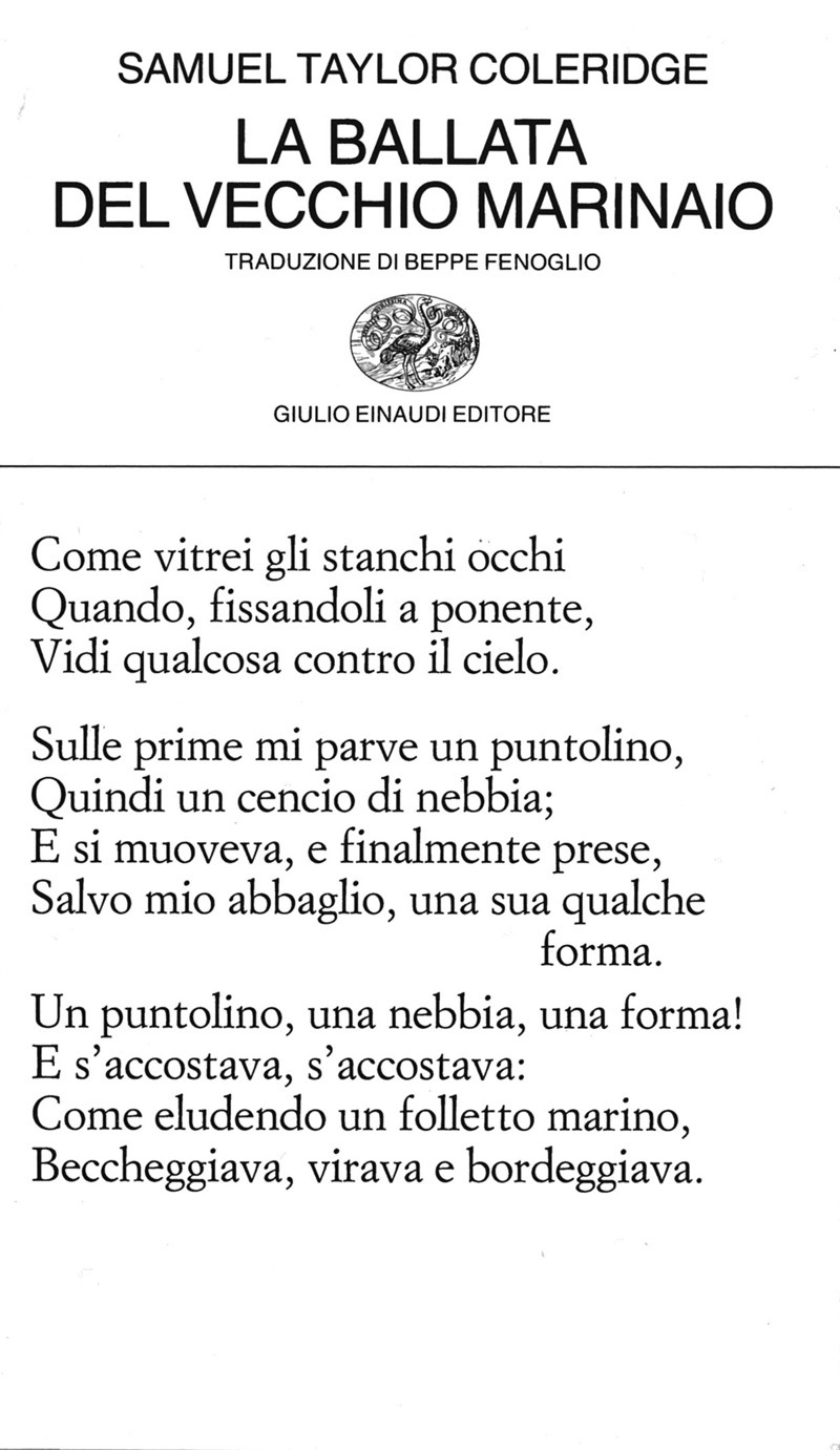 Copertina. «La ballata del vecchio marinaio» di Samuel Taylor Coleridge