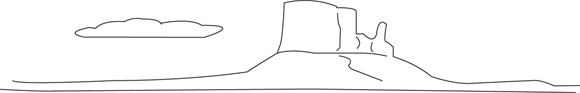 Schematic illustration of the landscape that has a strong, clearly shaped central feature, and so would music based on it.