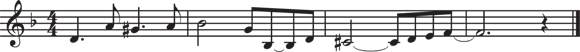 Schematic illustration of the musical notes for the phrase after employing some good old rhythmic displacement.