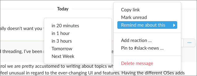 **Figure 128:** You can choose to get reminders about individual messages.