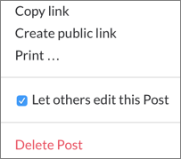 **Figure 75:** Collaborative editing of posts—one person at a time—lets teams edit simple documents.