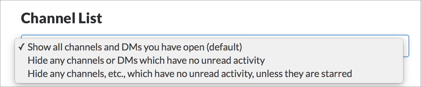 _**Figure 93:** You can control what channels appear in the sidebar._