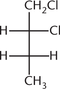 4-carbon Fischer diagram with Cl pointing to the right on C-2 only