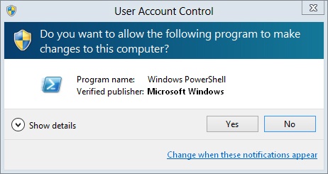 This User Account Control dialog box prompts for confirmation to continue.