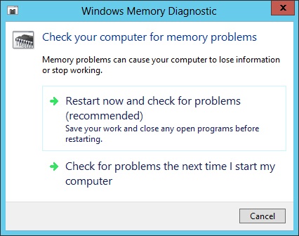 Test memory for problems.