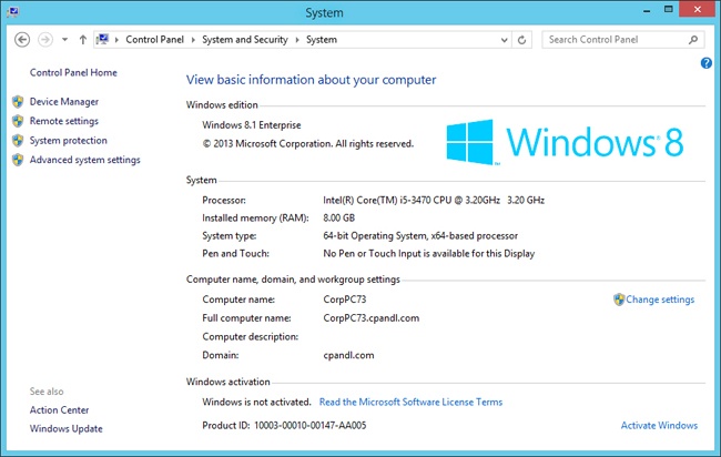 Use the System console to view and manage system properties.