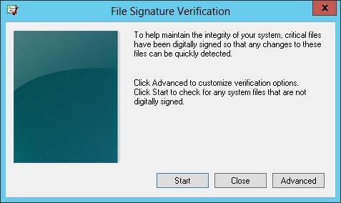 Use the File Signature Verification utility to help verify system files.