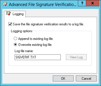 Modify the default logging options as necessary.