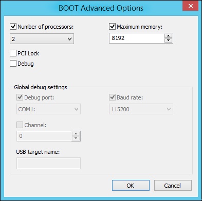 Set advanced boot options for troubleshooting.