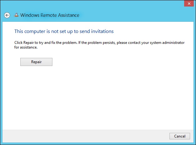 A warning is displayed if the computer isn’t set up to send invitations.