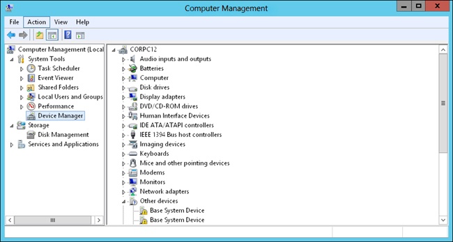 Use Device Manager to work with hardware devices.