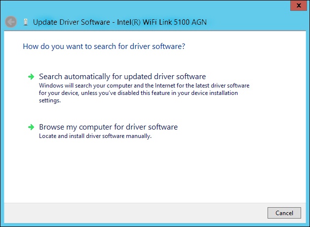 Choose whether to install a driver automatically or manually.