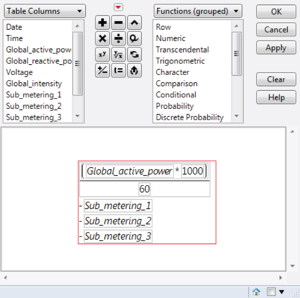 Snapshot showing how to Define No_Sub_metering with a Formula.