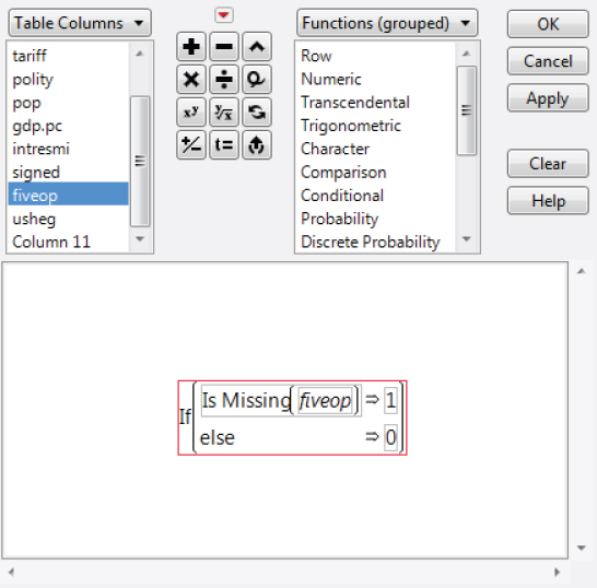 Illustration of Formula Column for Missing Row Indicator for fiveop.