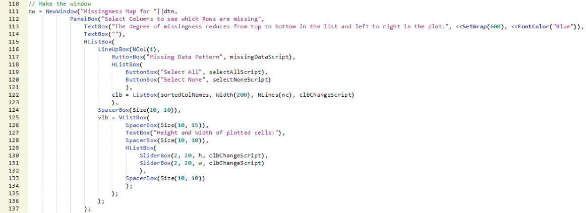 Illustration of JSL Code to Produce Missing Map of Freetrade.jmp.