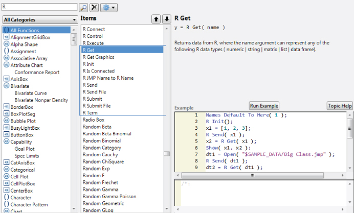 Illustration of the Functions That Allow JMP to Interoperate with R.