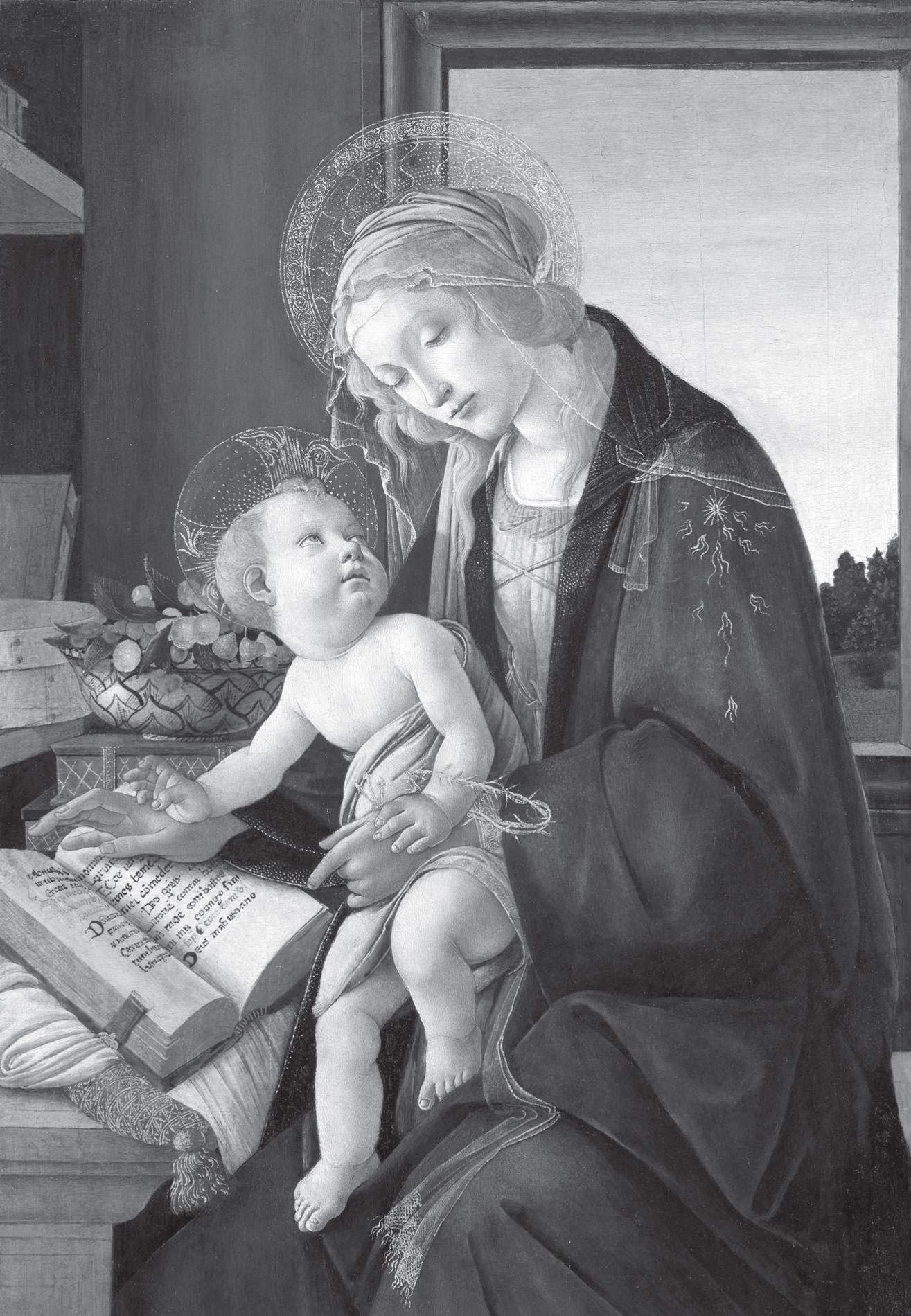 Beauty in the service of education: Sandro Botticelli, Madonna of the Book, c. 1480.