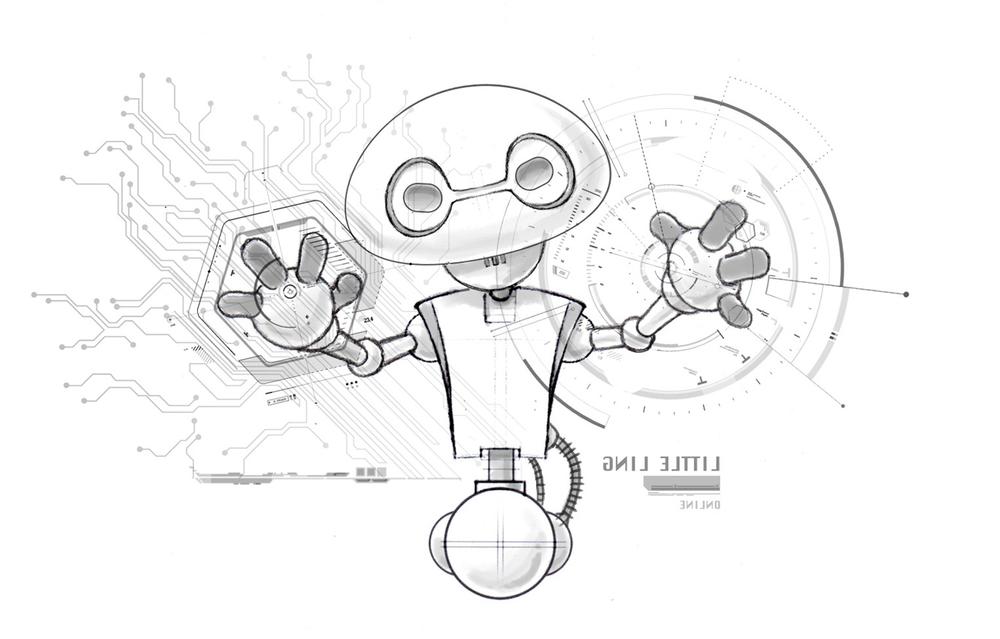 Little Ling is an industrial robot designed to test computers (illustration by Sandy Winkelman)