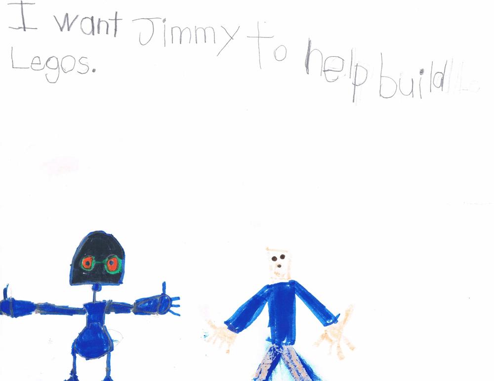 Jacob: “I want Jimmy to help build Legos.”