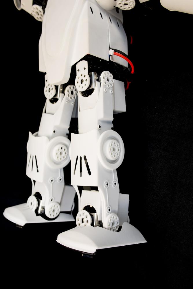 Detail of Jimmy 2.0’s hips and legs (photo courtesy of Trossen Robotics, LLC)