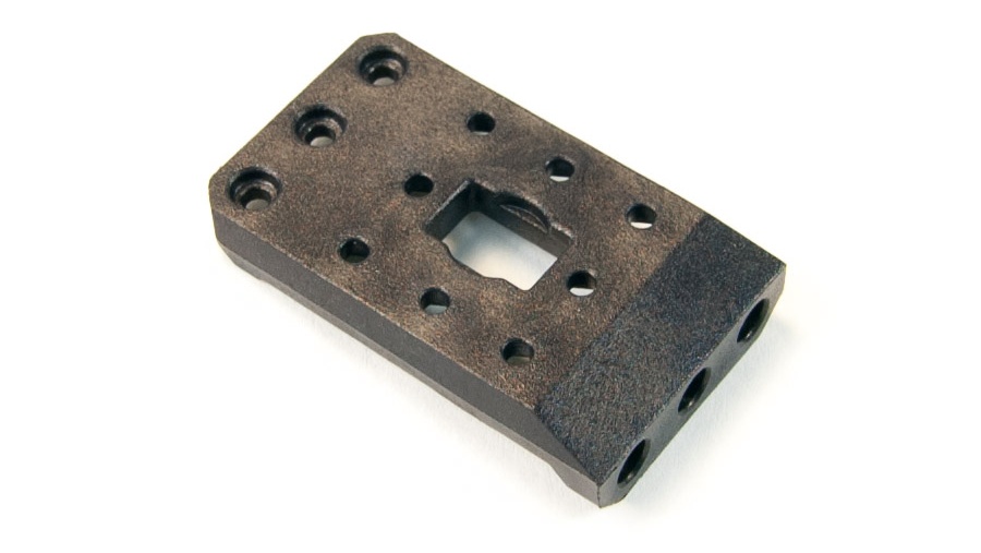 Example frame designed for the Dynamixel AX-12A Robot Actuator from the Trossen Robotics Jimmy Kit (photo: Trossen Robotics, LLC)