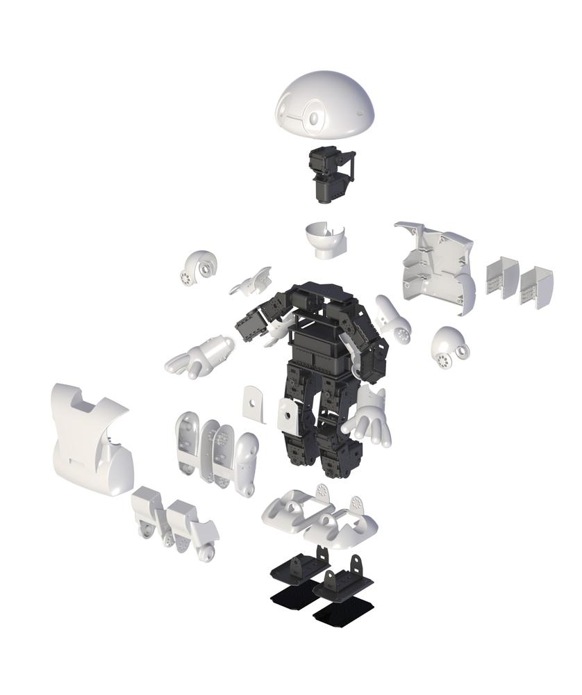 Expanded view of endoskeleton from the Trossen Robotics Jimmy Kit (photo: Trossen Robotics, LLC)