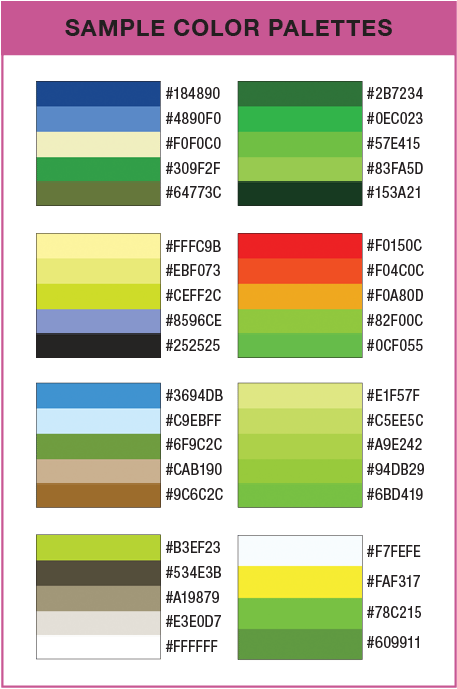 sample color palettes