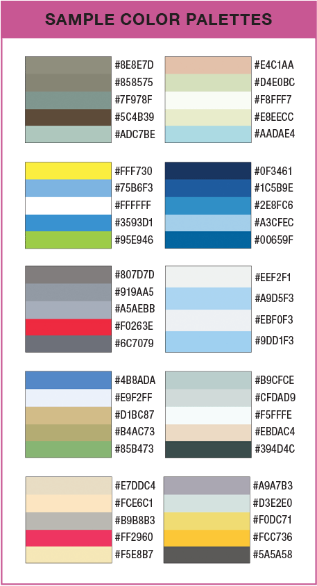 sample color palettes