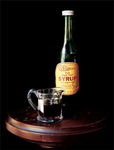 A bottle of cane syrup