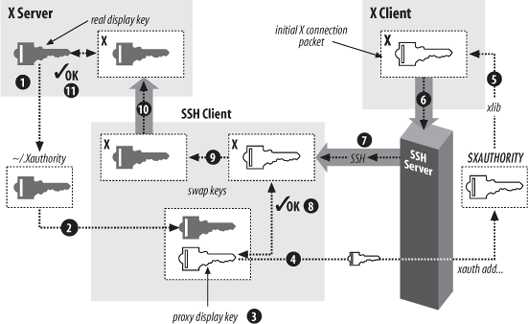 Authentication of forwarded X connections