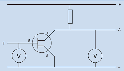 NOT-Schaltung durch Transistor und Widerstand