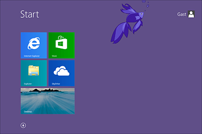 Der Startscreen von Windows 8