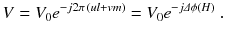 
$$\displaystyle{ V = V _{0}e^{-j2\pi \,(ul+vm)} = V _{ 0}e^{-j\varDelta \phi (H)}\;. }$$
