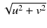 
$$\sqrt{ u^{2} + v^{2}}$$
