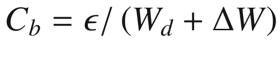 $$ C_{b} = \epsilon /\left( {W_{d} +\Delta W} \right) $$