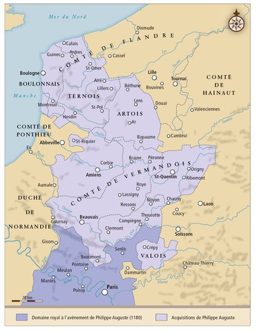 Extension du Domaine royal vers le nord sous Philippe Auguste