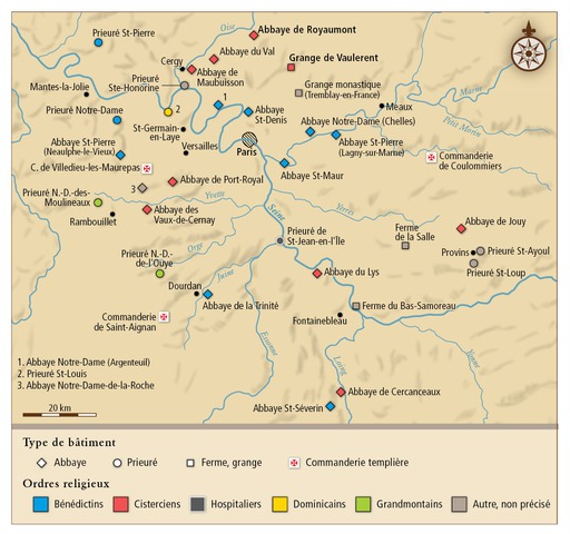 Monastères, prieurés et granges monastiques, témoins de l’art gothique en Île-de-France