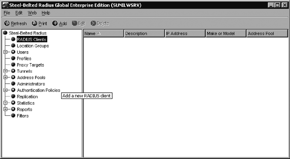 Adding a new RADIUS client