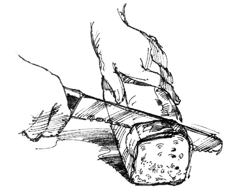 Sketch: Slicing bread