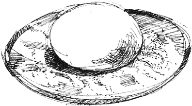 Sketch: Ball of dough on a tray