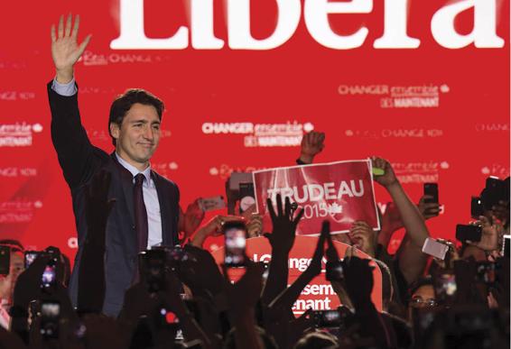 Photo of Justin Trudeau during his campaign.