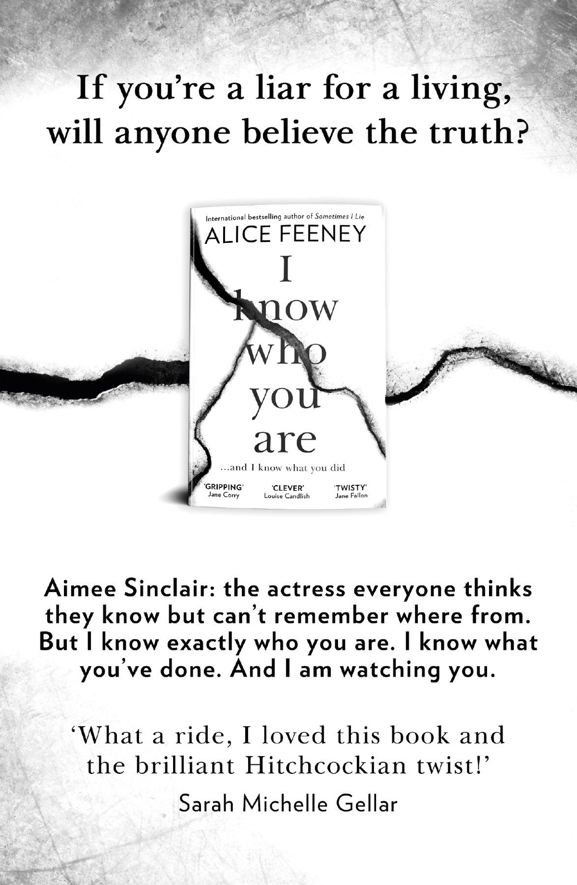 Advertisement image: I Know Who You Are by Alice Feeney