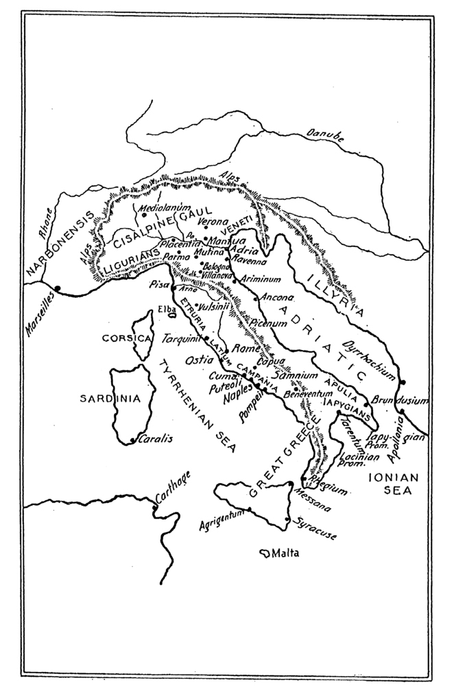 MAP V.—ITALY UNDER THE ROMAN REPUBLIC.