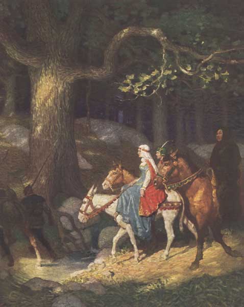ROBIN AND HIS MOTHER GO TO NOTTINGHAM FAIR The road wound in and about the forest, and at noon they came to a part where the trees nigh shut out the sky.