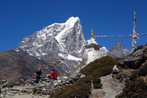 Taboche Peak rises above Dingboche